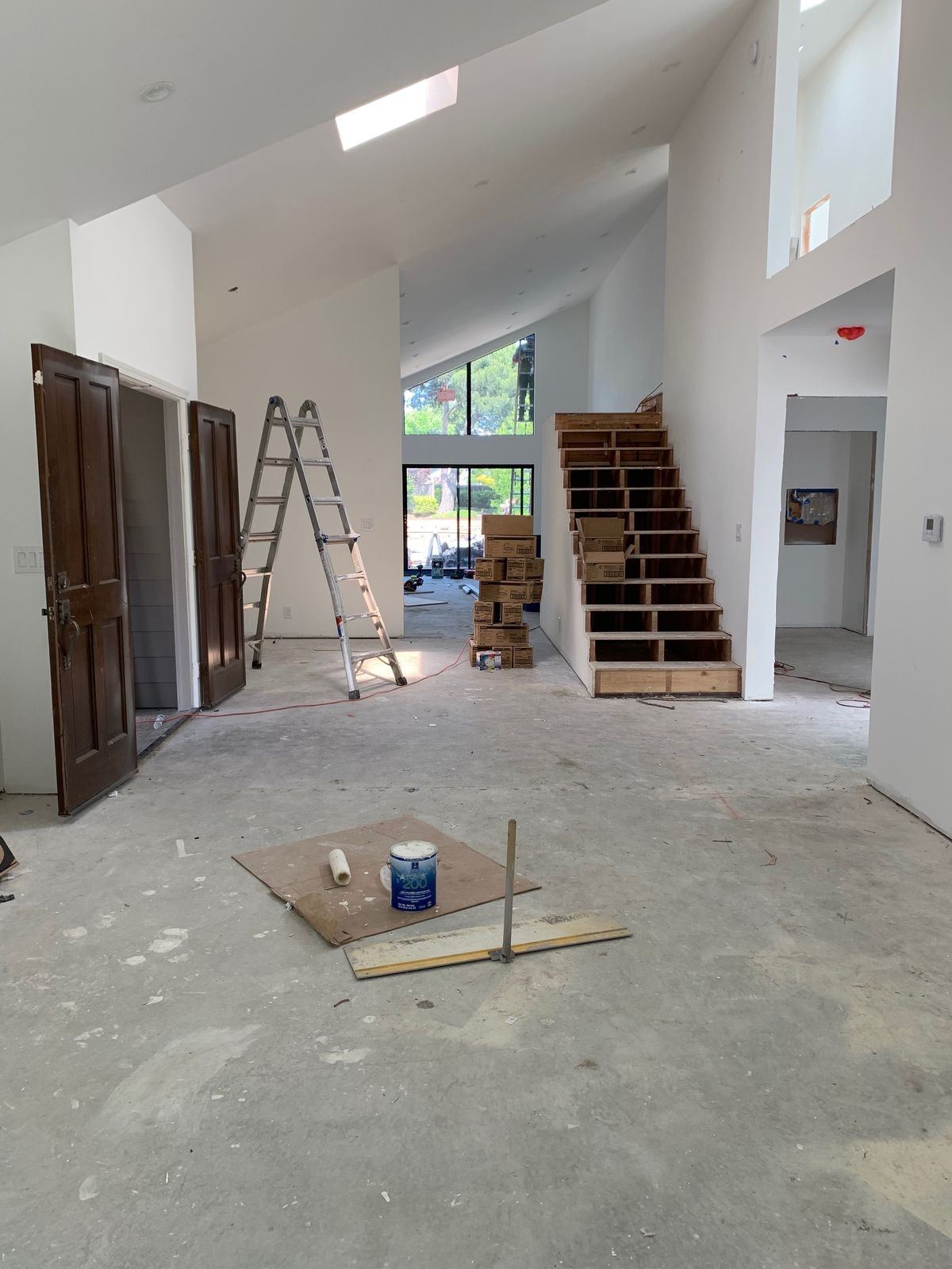 A renovation site ready for post-construction cleaning